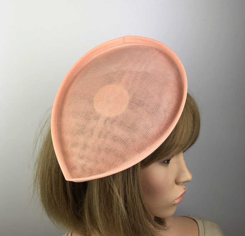 Peach Nude Fascinator Base Teardrop Shape Hat Millinery Base