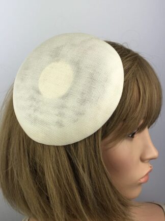 Ivory Cream Fascinator Base Pillbox Style Hat Millinery Base