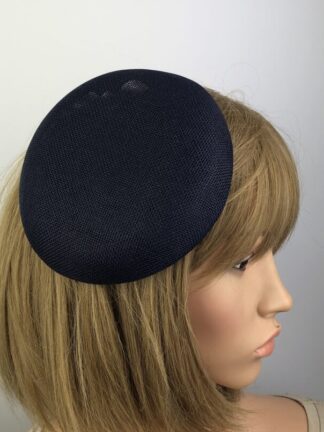 Navy Blue Fascinator Base Pillbox Style Hat Millinery Base