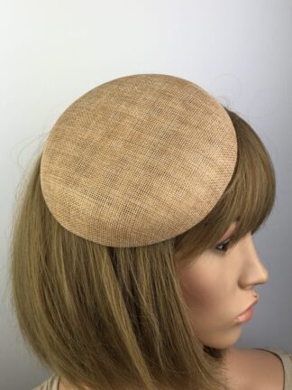 Sandy Gold Fascinator Base Pillbox Style Hat Millinery Base