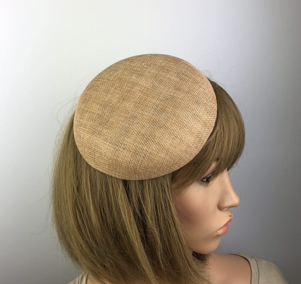 Sandy Gold Fascinator Base Pillbox Style Hat Millinery Base