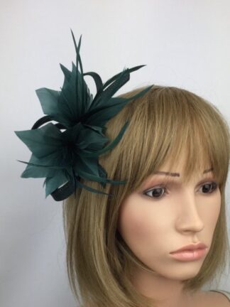 Handcrafted Dark Green Feather Fascinate
