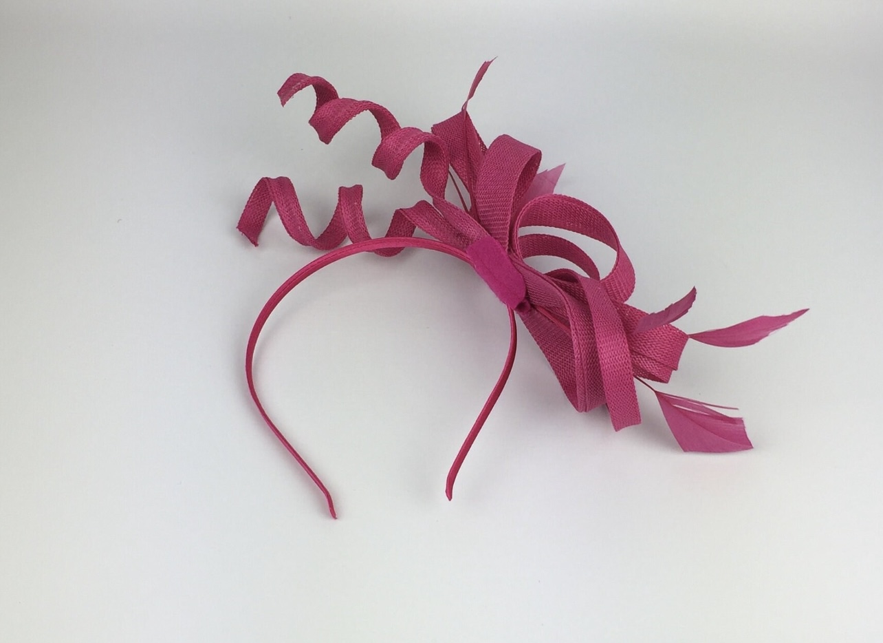 Pink Fascinator - Large Bow with Sinamay Twists - Image 6