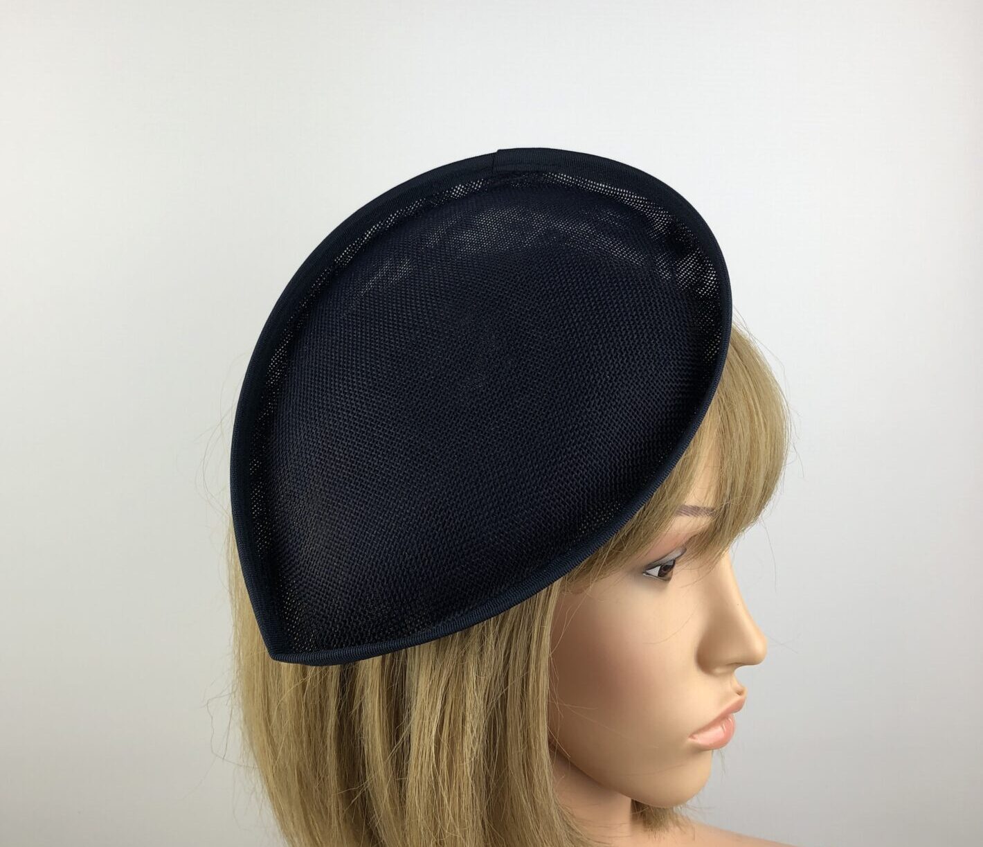 Navy Blue Fascinator Base Teardrop Shape Hat Millinery Base