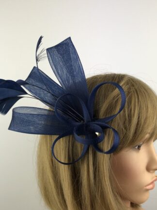Navy Blue Fascinator with Feathers – Stylish, Affordable