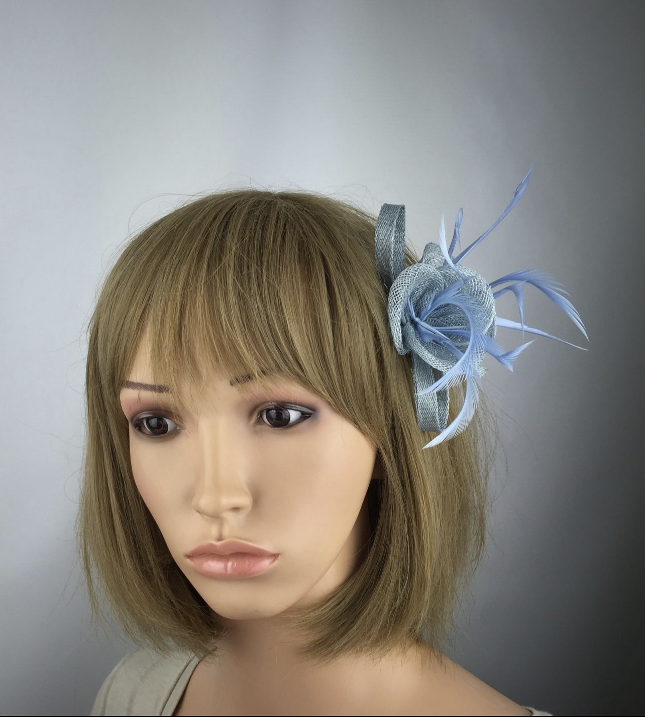 Elegant Pale Blue Fascinator - Image 2